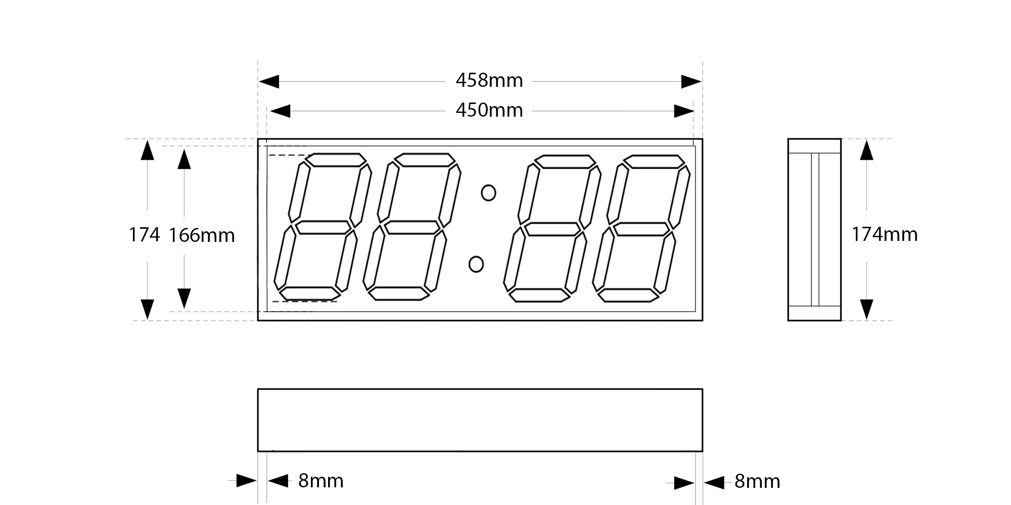 Dimensions line drawing for WS-604S